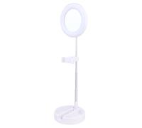 POPETPOP Lámpara de Maquillaje LED Blanca con Anillo de Luz y Soporte Ajustable para Móvil Luz de Escritorio Multifuncional para Fotografía Vídeo y Belleza Compatible con Dc500