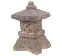 POPETPOP Lámpara Solar Tipo Pagoda De Resina Para Jardín, Iluminación Decorativa Para Exteriores, Luz Nocturna Para Patio y Terraza, Decoración Zen, Pequeña, Resistente Al Desgaste, 1 Unidad