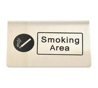 POPETPOP Letrero de Mesa para Zona de Acero Inoxidable Resistente, Señal de Fumar Impresión Transparente para Interiores, Aviso de Seguridad para Áreas Públicas