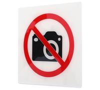POPETPOP Letrero de Pared Acrílico Blanco de 15x15 Cm Señal Clara de Fotografía Prohibida para Interiores, Adecuado para Paredes y Puertas