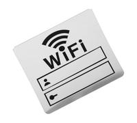 POPETPOP Letrero Wifi Acrílico Resistente y Elegante para Decoración de Oficina y Restaurante Adhesivo DIY Plateado Señal Inalámbrica para Espacios Comerciales y Dormitorios