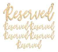POPETPOP Letreros Colgantes de Madera 6 Piezas, Cartel Reservado Reutilizable Tamaño Grande 29x10,8 Cm, Diseño Rústico para Bodas, Restaurantes y Eventos, Carteles Resistentes al Desgaste