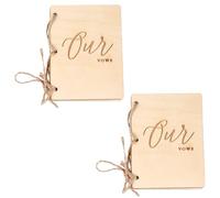 POPETPOP Libros de Votos Matrimoniales de Madera, 1 Par, Cuadernos Rústicos para Boda, Manuales para Novios, Accesorios para Ceremonia y Recuerdo Especial de Aniversario