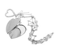 POPETPOP Llavero Colgante de Malla de Acero Inoxidable 16 CM para Bolso de Mujer Organizador Portátil para Lápiz Labial Compacto Espejo Soporte Transpirable para Bálsamo Labial y Llaves