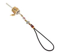 POPETPOP Llavero Colgante Tibetano de Rueda de Oración de Mano, Adorno Budista Decorativo Vintage para Coche, Amuleto de Protección Interior Seis Palabras, Accesorio para Espejo