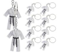 POPETPOP Llavero Uniforme de Taekwondo Acrílico 10 Piezas Blanco