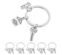 POPETPOP Llaveros Hogar 6 Unidades de Aleación de Zinc Llavero Miniatura Casa para Bienvenida a Casa Recuerdo Compacto para Inauguración y Decoración del Hogar 2026