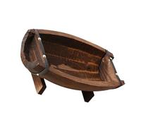 POPETPOP Macetero de Madera Rústico Barril 37X23 Cm para Plantas Suculentas y Decoración de Interiores y Exteriores Jardinera Decorativa para Patio o Jardín