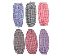 POPETPOP Mangas Protectoras de Algodón y Lino a Cuadros Resistentes al Aceite Agua Talla Única 6 Pares para Cocina Jardinería Limpieza Doméstica y Cuidado de Mascotas