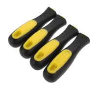 POPETPOP Mango Ergonómico Antideslizante para Lima de Metal 8 Pulgadas 4 Piezas Agarre Plástico Resistente Bicolor Negro y Amarillo Accesorio Portátil para Herramienta de Corte