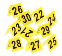 POPETPOP Marcadores de Evidencia Triangulares Prácticos y Multipropósito de Acrílico Amarillo , 10 Piezas para Decoración de Escena del Crimen y Fiestas Temáticas