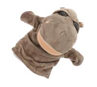 POPETPOP Marioneta de Mano para Boca Móvil Juguete Educativo de Peluche Animal Hipopótamo Ojos Grandes Apoyo al Desarrollo del Lenguaje y Imaginativo para Aula y Hogar
