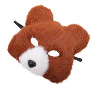 POPETPOP Máscara de Oso Marrón de Felpa y Plástico Ligera y Portátil para Fiestas de Mascarada y Disfraces de Halloween Realista para Adultos