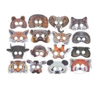 POPETPOP Máscaras de Papel para Fiestas Infantiles Forma de Criaturas Salvajes 16 Piezas Diseño Realista y Transpirable para Disfraces y Manualidades Creativas en Cumpleaños y Eventos