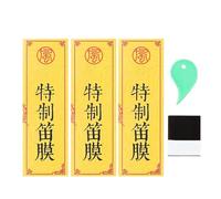 POPETPOP Membranas para Flauta Dizi Profesional 3 Unidades con Cortador Accesorio, Membrana Práctica de Caña Natural para Flauta China, Suministros y Accesorios para Color Color Aleatorio