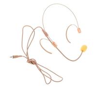POPETPOP Micrófono de Presentación Auriculares Supraaurales Beige, Amplificador de Voz Portátil Ligero y Cómodo para Profesores y Guías en Teatros y Presentaciones