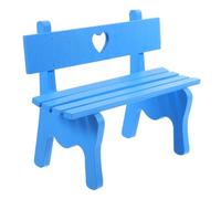 POPETPOP Mini Banco de Parque en Miniatura de Madera Azul Retro | Alta Simulación Aspecto Vintage Atractivo Elaboración Detallada, y Mini Casa, y Paisaje Modelo