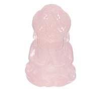 POPETPOP Mini Estatua de Buda Ñiño Tallada a Mano en Cuarzo Rosa Natural para Decoración Espiritual y Hogar Energía Positiva y Color Vibrante