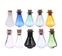 POPETPOP Mini Frascos de Vidrio para Hechizos y Deseos 10 Piezas Surtidas en 10 Colores con Tapa de Corcho Tamaño Pequeño en Forma de Corazón Frascos Decorativos para Manualidades