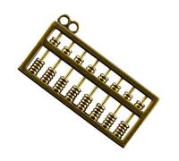 POPETPOP Mini Llavero Colgante de Ábaco de Cobre, Charm Decorativo Metálico con 8 Columnas Móviles, Diseño Tradicional para Llavero y Decoración de Bolso, Accesorio Único para Obsequio