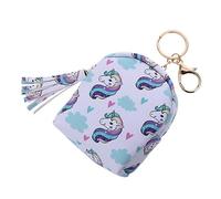 POPETPOP Mini Monedero de Dibujos Animados Patrón de Unicornio, Mini Bolsa de Almacenamiento de PU, Monedero Pequeño para Niñas, Bolso para Auriculares y Cables, Blanco Nube, Tamaño