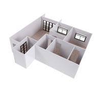 POPETPOP Miniatura de Apartamento con Plano Interior Sección Kit de Montaje Manual para Adorno y Hobby Creativo