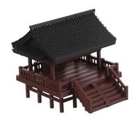 POPETPOP Miniature Bonsai Pavilion Ornament Double Layer Traditional Chinese Architecture Realistic Micro Landscape Decor For Fish Tanks Terrariums Desktop Display Compact