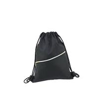 POPETPOP Mochila Cordón Negra de Tela Oxford, Bolsa de Viaje Resistente para Hombres y Mujeres, Almacenamiento Ligero y Práctico para Deporte y Compras, Tamaño Mediano