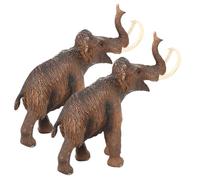 POPETPOP Modelo de Mamut Prehistórico de Plástico Realista, 2 Piezas de Figuras de Animales Salvajes para Juguetes Educativos Infantiles, Decoración y Colección de Criaturas Prehistóricas
