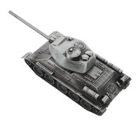 POPETPOP Modelo de Tanque de Metal Plateado Realista, Figura Coleccionable Militar en Miniatura, Escultura Decorativa para Escritorio y Vitrinas, Vehículo Militar Vintage Fundido a Presión