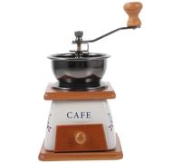 POPETPOP Molino Manual para Café y Especias, Diseño Vintage de Cerámica Textura, Tamaño Mini Portátil, para Uso Doméstico Viajes