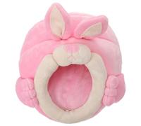 POPETPOP Nido de Mascota Cama Cálida para Hámster Cueva de Tela Rosa Portátil y Compacta para Conejos y Petauros del Azúcar, Uso Interior y Exterior, Mascotas Jóvenes y Mayores