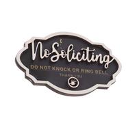 POPETPOP No Soliciting Door Sign Wooden Wall Plaque Do Not Knock Ring Bell Funny Hanging Sign For Home Privacy Maintenance Decor