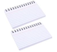 POPETPOP Notas en Espiral Pequeñas de Bolsillo 2 Piezas, Tarjetas de Índice Blancas Desprendibles para Estudiantes y Profesores, Cuaderno Portátil para Oficina y Estudio