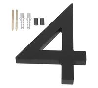 POPETPOP Número Decorativo para Puerta de Casa Números de Dirección de Acrílico y Acero Inoxidable Resistente Oxidación Diseño Tridimensional para Jardín Buzón y Calle 4 Piezas