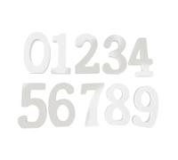 POPETPOP Números de Madera Mdf Blanco 8 Cm para Decoración de Mesa Boda 10 Piezas Estilo Moderno Visibles para Invitados Fiesta Shower