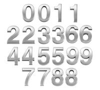 POPETPOP Números de Puerta 3d Autoadhesivos 20 Piezas Color Plata Resistentes Deformación Óxido para Puertas y Hoteles