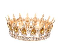 POPETPOP Nupcial Barroca Retro con Cristales Forma de Gota y Redondos Diadema para Novia Accesorio Cómodo y Elegante para Bodas Fiestas de Disfraces y Cumpleaños de Princesas