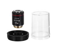 POPETPOP Objetivo de Microscopio Biológico 4x0.10 Na de Cobre Negro Lente de Alta Resolución para Educación y Análisis Histológico Rendimiento Estable