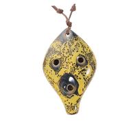 POPETPOP Ocarina de Porcelana Color Claro 6 Agujeros en Forma de Hoja para Principiantes, Instrumento de Viento para Niños Sonido Maravilloso y Fácil de Transportar