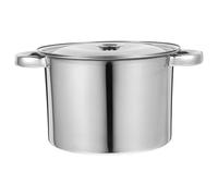 POPETPOP Olla Alta de Acero Inoxidable Tapa para Guisar y Cocinar Sopas, Base Extragruesa y Dimensiones de 20X12 CM, Utensilio Duradero para Cocina Casera