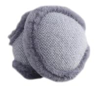 POPETPOP Orejeras de Invierno de Felpa en Color Gris Humo, Cálidas y Plegables para Mujer y Hombre, Protectores Auditivos a Prueba de Viento Ideales para Uso Exterior en Clima Frío