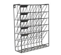 POPETPOP Organizador De Correo De Pared y Escritorio Negro, Estante Metálico De Hierro, Clasificador Multifuncional para Papeles y Documentos, Uso Oficina y Hogar