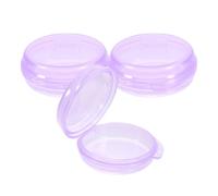 POPETPOP Organizador Pequeño De Pastillas Círculo 3 Unidades Caja Sellada De Plástico Morado para Viaje Uso Diario Almacenamiento Seguro Medicamentos