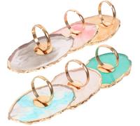 POPETPOP Paleta de Mezcla de Colores para Uñas 6 Piezas Forma de Anillo de Resina Colores y Herramienta para Decoración y Esmaltado Profesional de Manicura