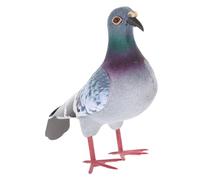 POPETPOP Paloma Artificial Grande De Espuma Gris Nieve, Figura Realista Plumas y Materiales Artificiales, Adorno para Jardín y Decoración Al Aire Libre, Decoración Paisajista, Pieza Única