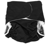POPETPOP Pañal para Incontinencia, Pañal Adulto Lavable Reutilizable, Negro, 1pieza, Pul y Forro de Lana, Transpirable y Ajustable, para Pacientes Mayores y Hombres