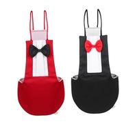 POPETPOP Pañal para Loros Reutilizable De Algodón Suave, Talla l 2 Piezas Rojo y Negro, Traje De Vuelo Ligero para Pájaros, Ropa Cómoda para Mascotas Pequeñas Uso Diario