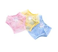 POPETPOP Pañales Reutilizables de Tela de Malla para Bebés 3 Piezas Transpirables y Lavables Talla S 80 para 0-6 Meses Colores Rosa Amarillo y Azul Cubrepañales para Entrenamiento de