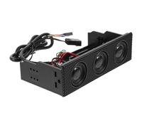 POPETPOP Panel Frontal Negro para PC Altavoz Estéreo Envolvente Altavoz para Caja de Ordenador Resistente al Calor para Música y Suministros Informáticos